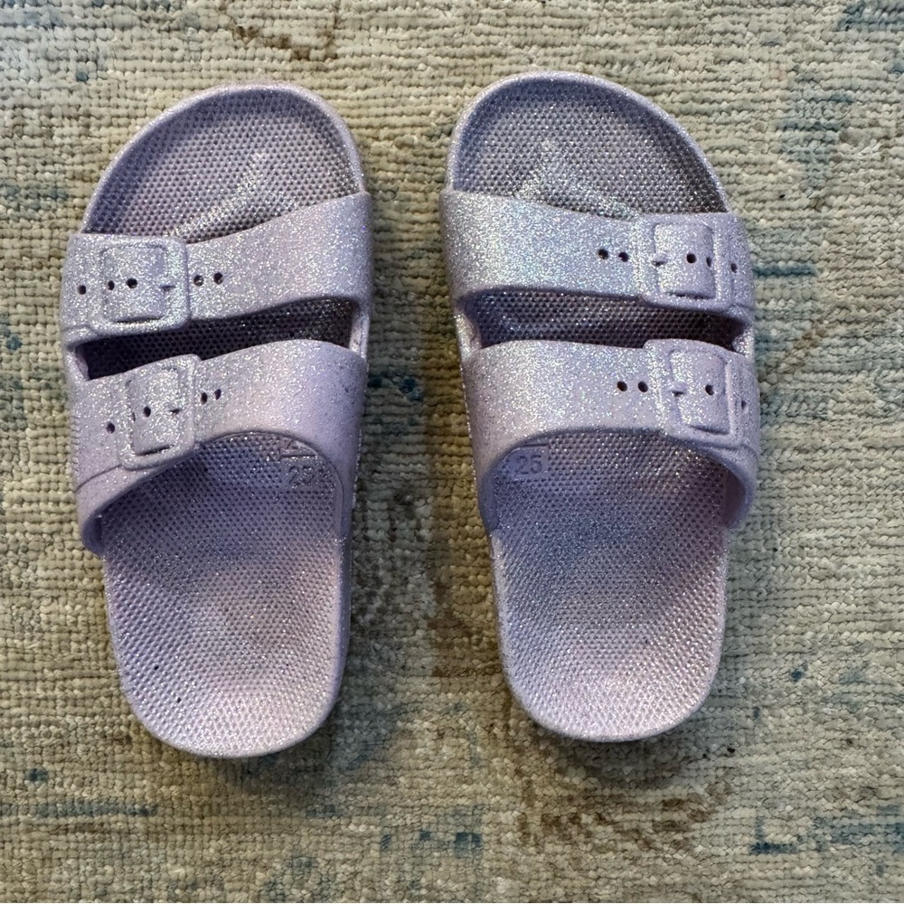 Freedom Moses Kids Glittery Purple Sandals